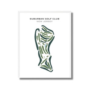 Suburban Golf Club, NJ | Golf Course Map, Golf Map, Golfer Gift For Him, Scorecard Layout, Golfer Boyfriend Gift, Art Print UNFRAMED