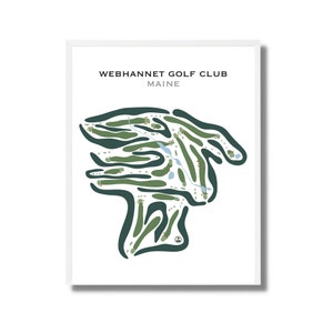 Golf Club Prints - Webhannet Maine Golf Platz Karte | Aquarell Golf Platz Design Kunstwerk | Ungerahmtes Golf Plakat | Geschenke für Golfer