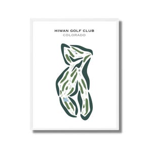 Club de Golf Hiwan, Colorado / Mapa del Campo de Golf, Decoración del Hogar, Mapa de Golf, Regalo para Golfista, Tarjeta de Puntuación, Regalo para Novio Golfista, Lámina Artística SIN MARCO