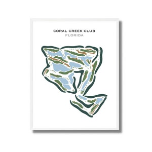 Coral Creek Club, Florida | Kunstdruck, Golf Karte, Golf Karte, Golf Karte, Score Karte, Golf Karte, Kunstdruck UNGERAHMT, für Sie und Ihn