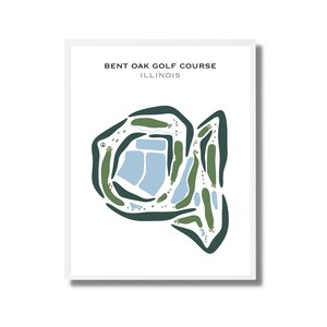 Bent Oak Golf Course, IL | Golf Course Map, Golf Map, Golfer Gift For Him, Scorecard Layout, Golfer Boyfriend Gift, Art Print Decor