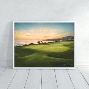 Monarch Beach Golf Links, Californië | Golfposter met handtekeninggat, golfdecor, sportcadeau voor vader, cadeau golfliefhebbers, golfcadeau jubileum