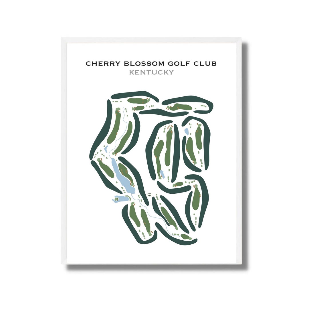 Cherry Blossom Golf Club, KY Golf Course Map, Home Decor, Golfer Gift