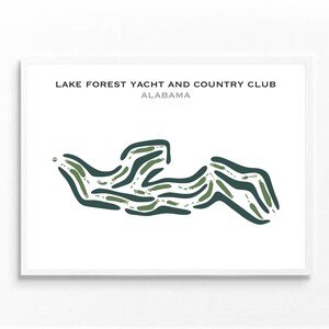 Lake Forest Yacht & Country Club, AL | Kunstdruck, Golfspieler Geschenk, Golfspieler Karte, Scorekarten Karte, Landkarte, Kunstdruck UNGERAHMT, für Sie und Ihn