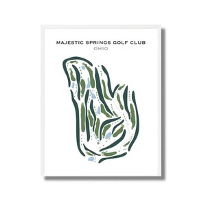 Club de golf de Majestic Springs, OH | Carte du terrain de golf, carte du golf, cadeau golfeur pour lui, mise en page de la carte de pointage, cadeau petit ami golfeur, impression d'art sans cadre