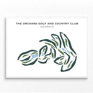 The Orchard Golf & Country Club, GA | Golf Course Map, Golf Map, Golfer Gift For Him, Scorecard, Golfer Boyfriend Gift, Art Print Decor