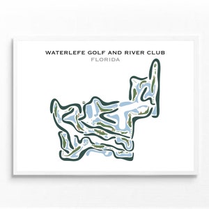 Waterlefe Golf and River Club, Florida, golfbaankaart, golfer decor cadeau, golfcadeau-ideeën, cadeaus voor man, jubileumcadeau voor hem