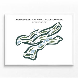 Tennessee National Golf Club, Loudon, Tennessee, Golf Platz Karte, Golfspieler Deko Geschenk für Ihn, Scorekarten Layout, Golf Kunstdruck UNGERAHMT