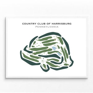Country Club von Harrisburg, PA | Kunstdruck, Kunstdruck, Golf Karte, Golf Karte, Score Karte, Golf Karte, Landkarte, Landkarte, Geschenkidee für Ihn, UNGERAHMT
