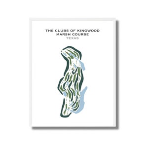 The Clubs of Kingwood - Campo de golf Marsh, TX / Mapa del campo de golf, regalo de golfista para él, diseño de tarjeta de puntuación, regalo de novio golfista, impresión artística SIN MARCO