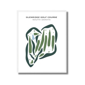 Campo de golf Glenridge, SD / Mapa del campo de golf, Mapa de golf, Regalo para golfista, Diseño de tarjeta de puntuación, Regalo para novio golfista, Lámina artística sin marco