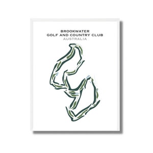 Brookwater Golf & Country Club, Australia / Mapa del campo de golf, mapa de golf, diseño de tarjeta de puntuación, regalo para novio golfista, impresión artística SIN MARCO