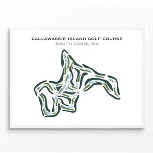 Campo de golf de Callawassie Island, Carolina del Sur / Mapa del campo de golf, decoración, regalo de golfista para él, diseño de tarjeta de puntuación, regalo de novio golfista, impresión artística SIN MARCO
