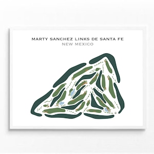 Marty Sanchez Links de Santa Fe-golfbaan, NM | Kaart golfbaan, decor, golfer cadeau voor hem, cadeau golfer vriendje, kunstdruk INGELIJSTE
