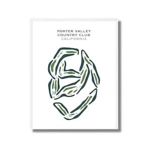 Porter Valley Country Club, Californië | Golfbaankaart, golfkaart, golfer cadeau voor hem, scorecardlay-out, cadeau golfer vriendje, kunstprint INGELIJSTE