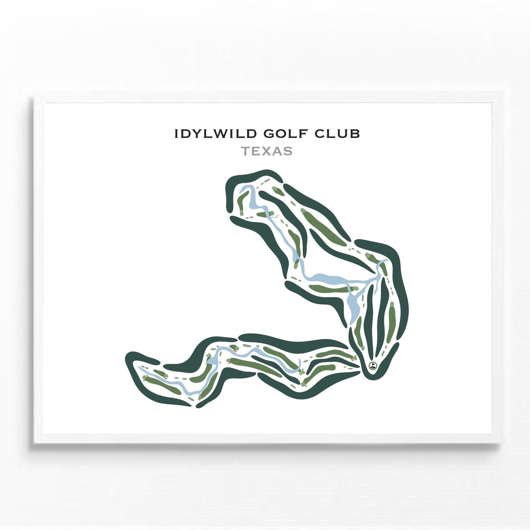Idylwild Golf Club Texas Golf Course Map Golf Map Golfer Gift for Idylwild Golf Club Texas Golf Course Map Golf Map Golfer Gift for