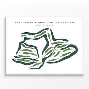 San Clemente Gemeinde Golf Platz, Kalifornien, Golfer Dekor Geschenk, Benutzerdefinierte Golf Platz Karte, Valentinstag Geschenk für Ihn, Golf Geschenk, UNGERAHMT