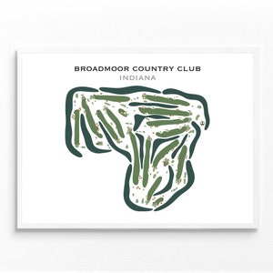 Broadmoor Country Club, Indiana, golfbaan afdrukken, golfbaan aangepaste kaart, golfbaan lay-out, golfcadeaus voor papa, golfer decor cadeau
