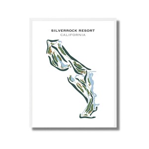 SilverRock Resort, California | Golf Course Map, Golf Map, Golfer Gift For Him, Scorecard Layout, Golfer Boyfriend Gift,Art Print Decor
