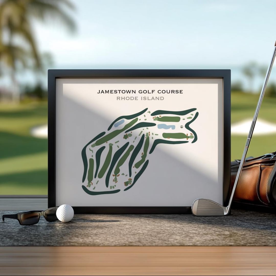 Jamestown Golf Course Wall Art, RI Golf Course Map Canvas, Scorecard ...