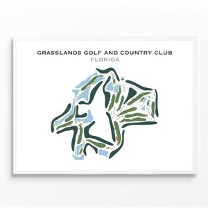 Grasslands Golf & Country Club, FL | Golf Course Map,Decor, Golfer Gift For Him, Scorecard Layout, Golfer Boyfriend Gift, Art Print Decor