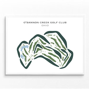 O'Bannon Creek Golf Club, OH / Mapa del campo de golf, mapa de golf, regalo de golfista para él, diseño de tarjeta de puntuación, regalo de novio golfista, impresión artística SIN MARCO