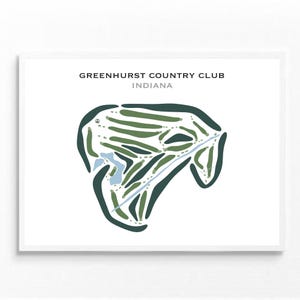 Greenhurst Country Club, IN | Kunstdruck, Golf Karte, Golf Karte, Golf Karte, Geschenk für Ihn, Score Karte, Karte für Ihn, Geschenk für Ihn
