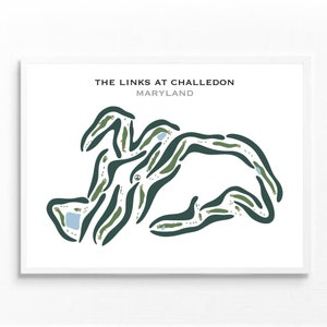 The Links at Challedon, MD / Mapa del campo de golf, mapa de golf, regalo de golfista para él, diseño de tarjeta de puntuación, regalo de novio golfista, impresión artística SIN MARCO