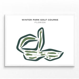 Winter Park Country Club Golf Platz, Florida | Golf Wanddekor, Golf Geschenke für Sohn, Geschenke für Männer | Aquarell-Kunstdruck Ungerahmt