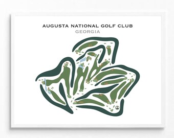Augusta National Golf Club, GA Golf Course Map, Home Decor, Golfer Gift ...