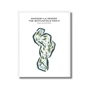 Shangri-La Resort - The Battlefield Par-3, OK | Carte du terrain de golf, carte du golf, cadeau golfeur pour lui, cadeau petit ami golfeur, impression d'art sans cadre