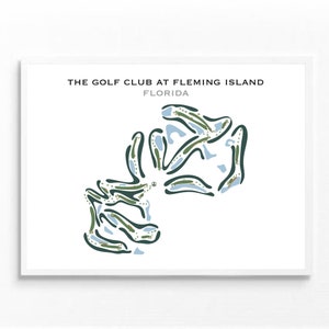 The Golf Club a Fleming Island, FL / Mappa del campo da golf, regalo per golfista per lui, layout della scorecard, regalo per fidanzato golfista, decorazioni con stampe artistiche