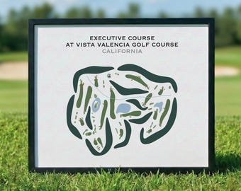 Executive at Vista Valencia Golf Course, CA | Golf Course Map, Golf Map, Golfer Gift For Him, Scorecard Layout, Golfer Gift, Art Print Decor