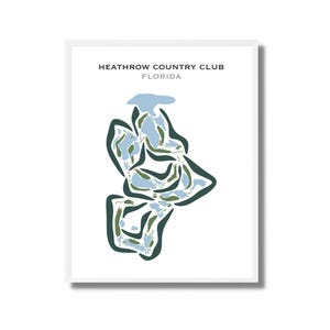 Heather Country Club, Florida | Kunstdruck, Golf Karte, Golf Karte, Golf Karte, Score Karte, Golf Karte, Kunstdruck UNGERAHMT, für Sie und Ihn