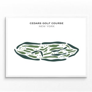 Cedars Golf Course, New York | Golf Course Map, Golf Map, Golfer Gift For Him, Scorecard Layout, Golfer Boyfriend Gift, Art Print Decor