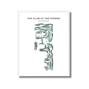 The Club at The Strand, Florida, Golf Platz Karte, Golfer Dekor Geschenk, Golf Geschenkideen, Geschenke für Ehemann, Golfer Freund, minimalistischer Golf