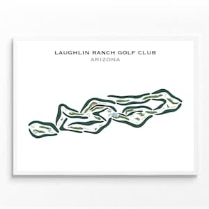 Laughlin Ranch Golfklub, Arizona | Golf Platz Karte, Perfektes Geschenk für Ihn, Platz Layout | Aquarell Style Kunstdruck Ungerahmt