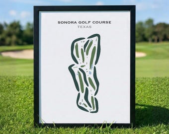 Campo de golf Sonora, Texas / Mapa del campo de golf, Mapa de golf, Regalo para golfista, Diseño de tarjeta de puntuación, Regalo para novio golfista, Lámina decorativa