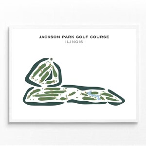 Campo de golf Jackson Park, IL / Mapa del campo de golf, Mapa de golf, Regalo de golfista para él, Diseño de tarjeta de puntuación, Regalo para novio golfista, Impresión artística SIN MARCO