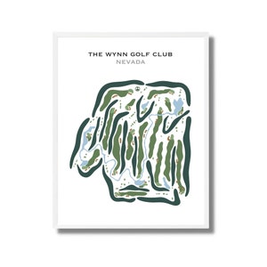Impression de parcours de golf The Wynn Golf Club, Las Vegas, Nevada, cadeau golf pour lui, cadeau golf personnalisé, cadeau d'anniversaire, carte de golf personnalisée