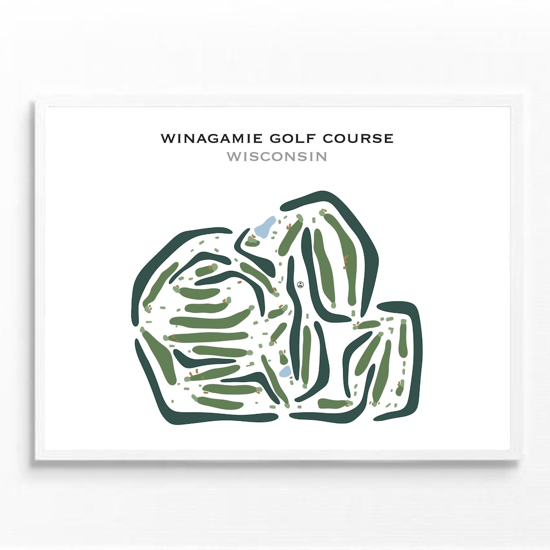 Winagamie Golf Course, WI Golf Course Map, Home Decor, Golfer Gift for Winagamie Golf Course, WI Golf Course Map, Home Decor, Golfer Gift for