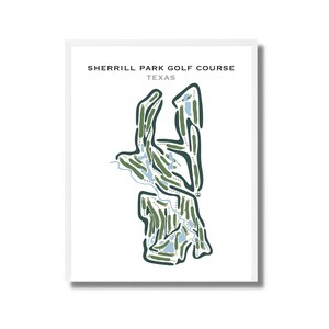 Sherrill Park Golf Platz, Tex | Kunstdruck, Kunstdruck, Score Card Layout, Golf Map, Golf Map, Landkarte, Landkarte, Score Card Layout, Golfspieler Freund Geschenk, Kunstdruck UNGERAHMT
