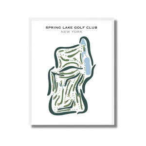 Club de golf de Spring Lake, État de New York | Carte du parcours de golf, carte du golf, cadeau golfeur pour lui, mise en page de la carte de score, cadeau petit ami golfeur, impression d'art sans cadre