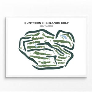 Duntroon Highlands Golf, AUF | Kunstdruck, Golf Karte, Golf Karte, Golf Karte, Score Karte, Golf Karte, Kunstdruck UNGERAHMT, für Sie und Ihn