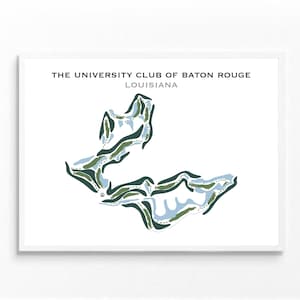 Der Universitätsclub von Baton Rouge, LA | Kunstdruck, Kunstdruck, Score Card Layout, Golf Map, Golf Map, Art Print UNGERAHMT, für Sie und Ihn