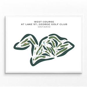 West Course bij Lake St. George Golf Club, ON | Golfbaankaart, golfkaart, golfer cadeau voor hem, scorecard, golfer cadeau, kunstdruk INGELIJST