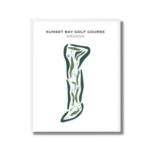 Sonnenuntergangs-Bucht-Golfplatz, Oregon | Kunstdruck, Kunstdruck, Golf Karte, Golf Karte, Score Karte, Golf Karte, Landkarte, Landkarte, Geschenkidee für Ihn, UNGERAHMT