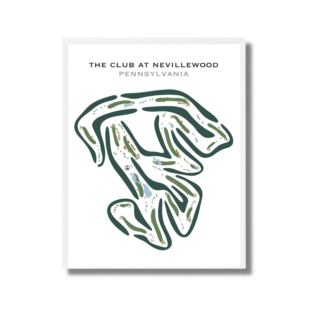 The Club at Nevillewood PA Golf Course Map Home Decor Golfer Gift The Club at Nevillewood PA Golf Course Map Home Decor Golfer Gift