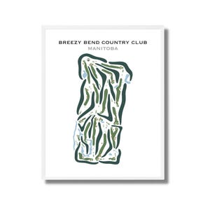 Country Club de Breezy Bend, Canada | Carte du parcours de golf, carte du golf, cadeau golfeur, mise en page de la carte de score, cadeau petit ami golfeur, impression d'art sans cadre