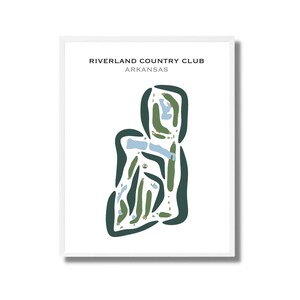 Riverland Country Club, AR | Carte du parcours de golf, carte du golf, cadeau golfeur pour lui, mise en page de la carte de score, cadeau petit ami golfeur, impression d'art sans cadre